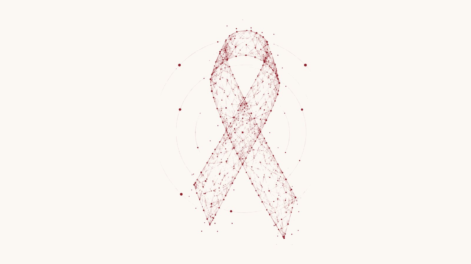 Awareness ribbon drawn as a network of connected points, from the cover of the Aurelia Health Intelligence Report